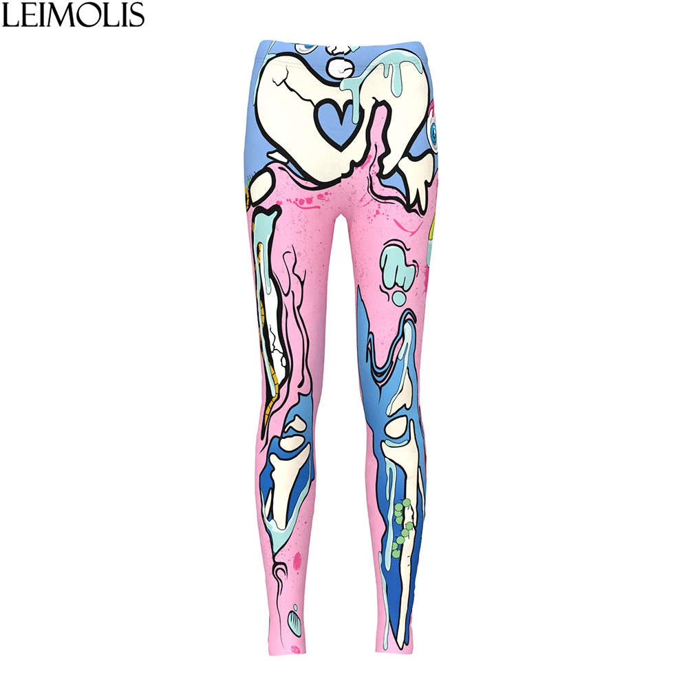 LEIMOLIS 3D принт Розовый Скелет монстра готика Харадзюку сексуальный размера плюс