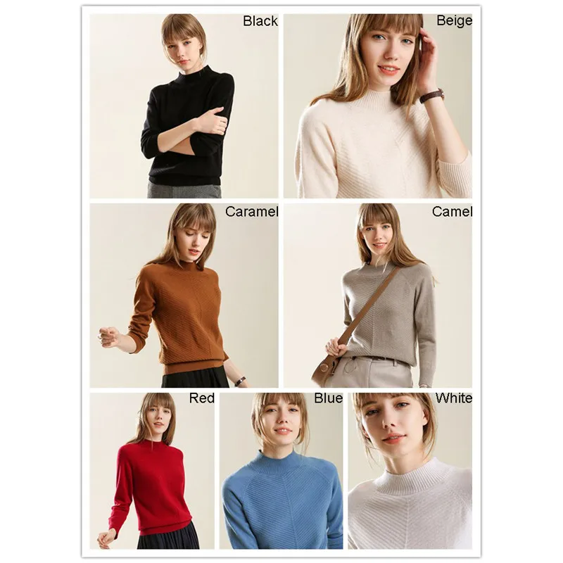 Women's Combing Wool Half Turtleneck Knitted Whorl Raglan Sleeve Pullover Ribbed Collar Famale Jumper Sweaters 2018 Fall Winter | Женская