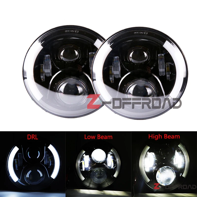 Для Land Rover Defender 90 7 дюймов Halo Фары с белым DRL ангельские глазки Янтарный указатель