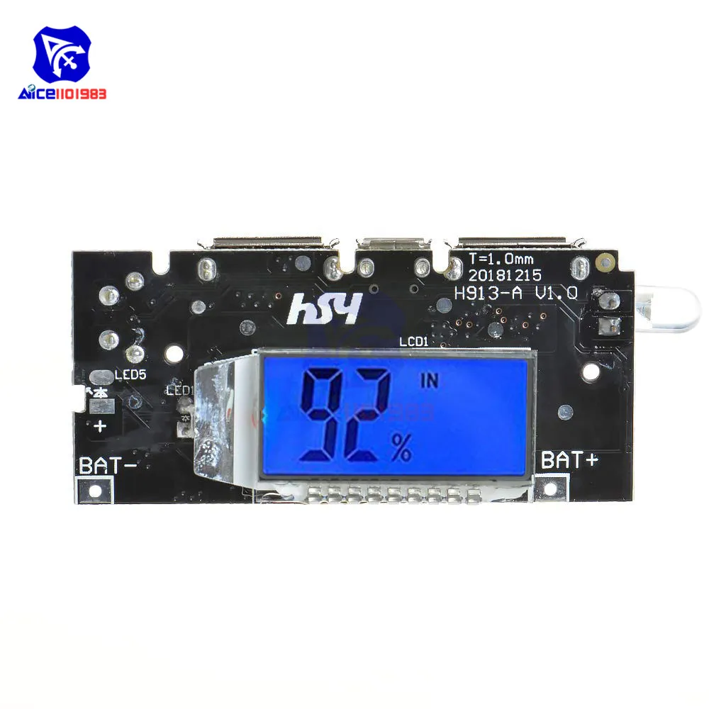 Внешний аккумулятор 18650 с двумя USB-портами 5 В 1 А а | Электронные компоненты и