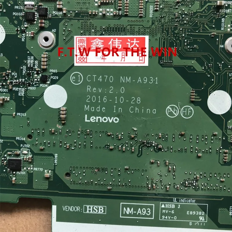 Bestellen MB Para Thinkpad T470 UMA Laptop Motherboard 01HW539 CT470 NM-A931 DDR4 CPU SR2F0 I5-6300U I5-6200U 100% Probado