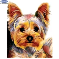 rhinestones for embroidery 5d diy diamond painting cross stitch yorkshire terrier dog new full mosaic kit home decoration b280