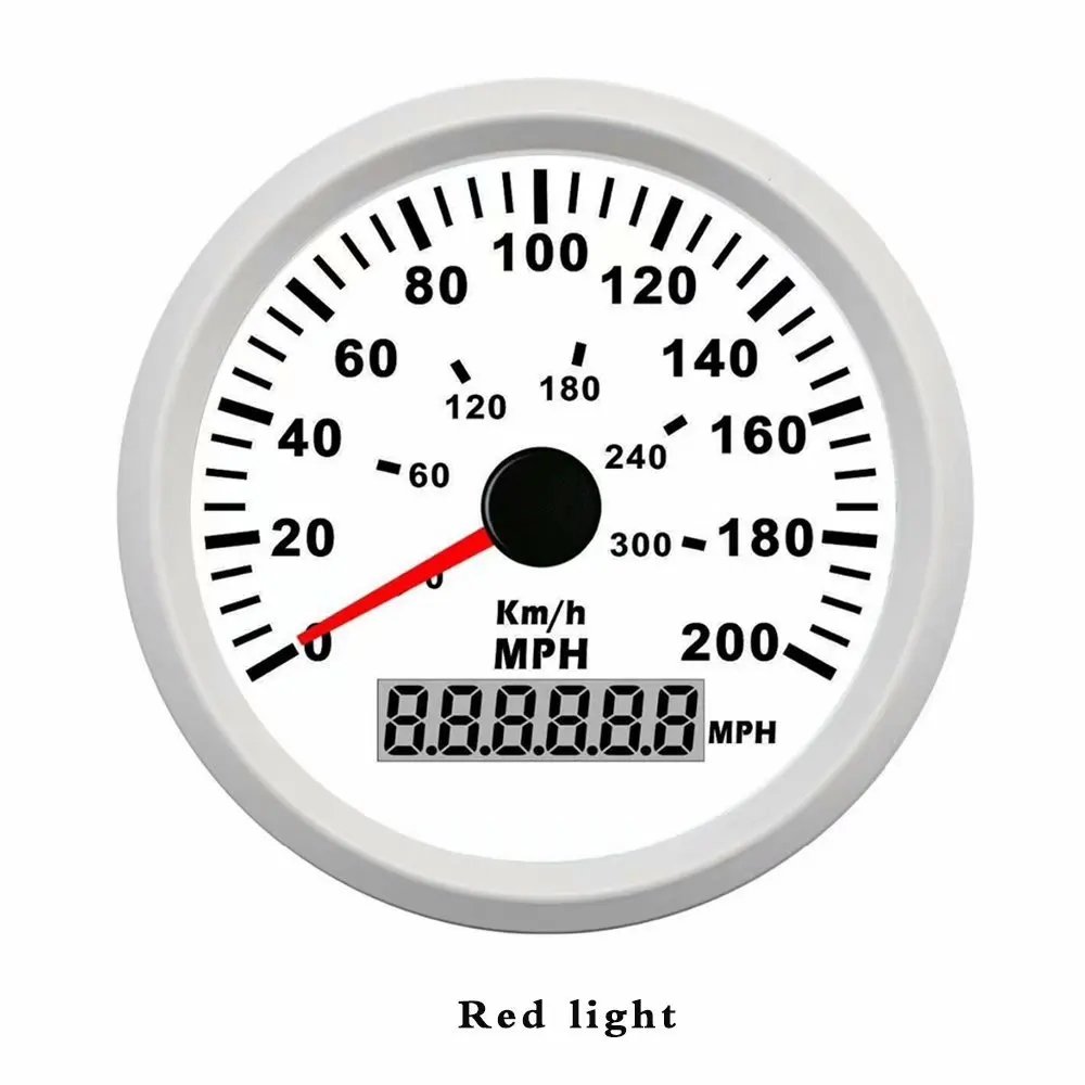 red light 8 задних фонарей лодка автомобиль gps скорость метр цифровой ЖК-датчик скорости одометр ход с gps антенной - Цвет: red light
