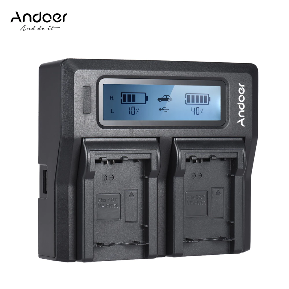 Andoer NP FW50 NPFW50 Двухканальное зарядное устройство для цифровой камеры Sony a7 a7R a7sII a7II