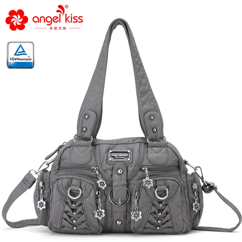 Gray Angelkiss настоящая брендовая сумка Новая летняя модная Европейская и американская женская сумка через плечо маленькая сумочка - Цвет: Gray