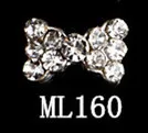 ML160 10 шт./лот, популярный бант, прозрачный дизайн ногтей Стразы, кристалл, галстук-бабочка, сплав, бант, для ногтей, dekor, аксессуары, 18 дизайнов - Цвет: ML160