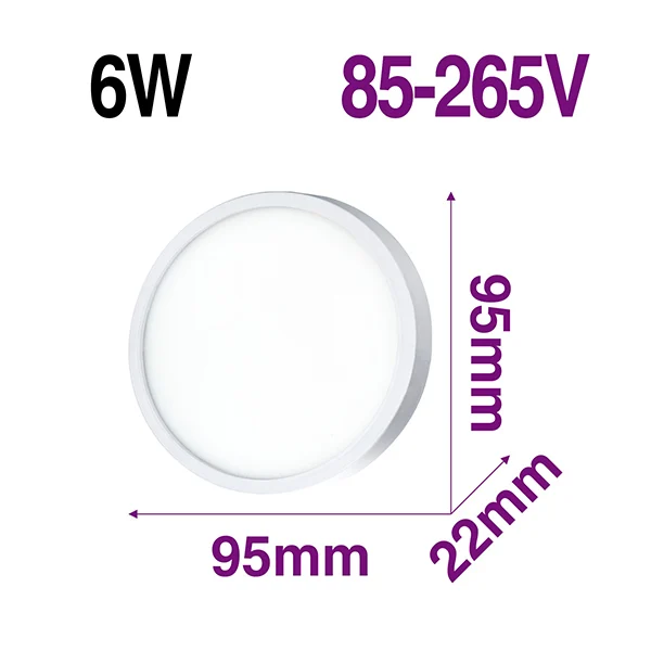 6W Warm White Светодиодный потолочный светильник, современный светильник, 6 Вт, 9 Вт, 13 Вт, 18 Вт, 24 Вт, 40 Вт, три цвета, светодиодный светильник Pandel для гостиной, коридора, кухни - Цвет корпуса: 6W Warm White