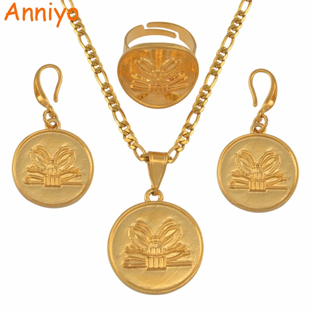 Anniyo Папуа Новая Гвинея Западная провинция флаг круглый кулон ожерелье серьги