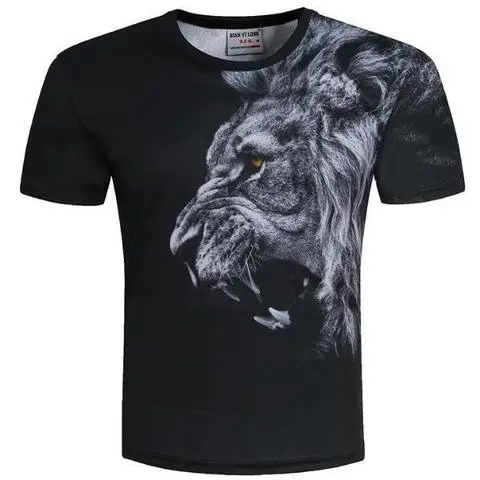 Новейшая одноцветная Мужская/Женская летняя футболка с принтом 3 d lightning lion choli