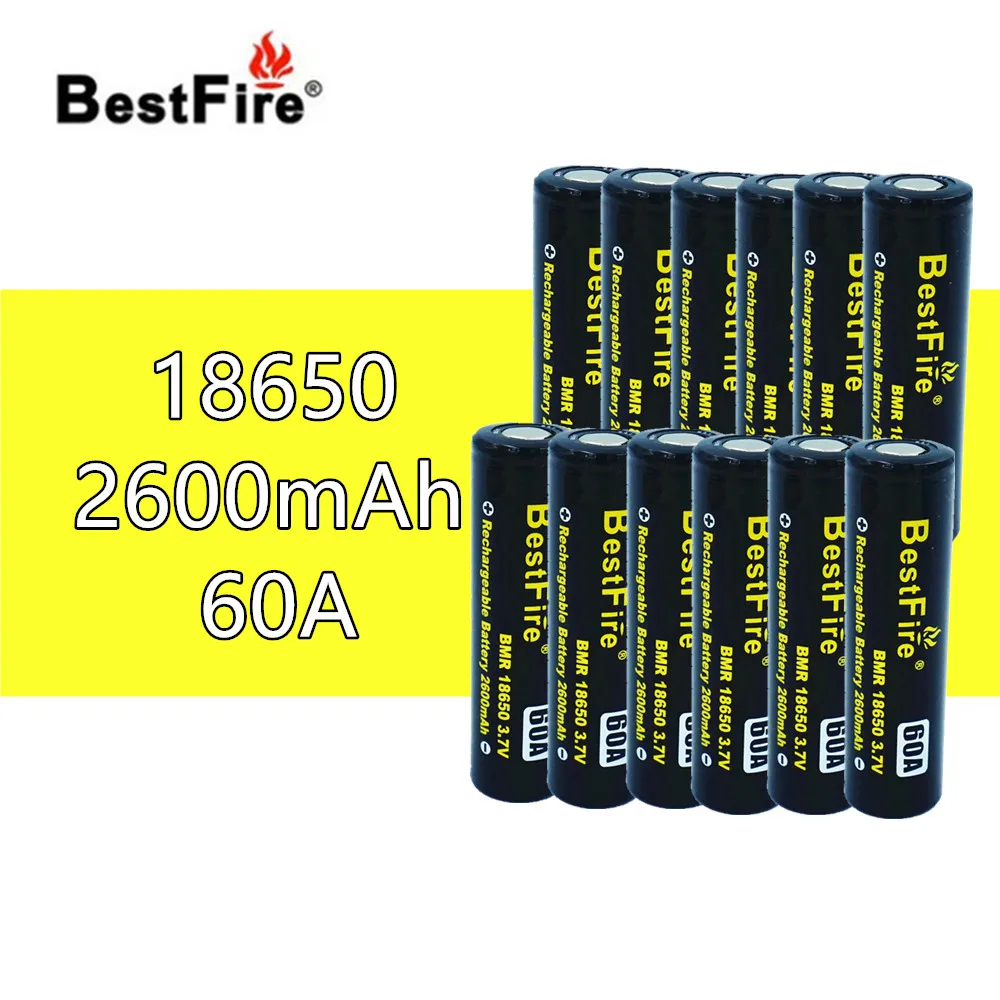 12 шт Bestfire 18650 Батарея 2600 mAh 60A3. 7 V li ion Перезаряжаемые для Eleaf пара шторм SMOK IJOY