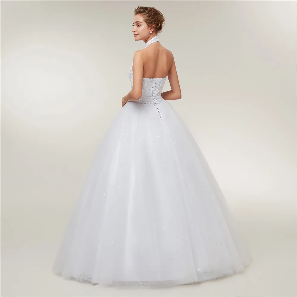 Fansmile Vestido De Noiva хрустальные с бисерными бретельками Бальные Свадебные платья винтажные Свадебные тюлевые FSM-634F