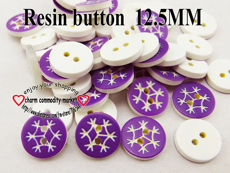 100 шт. 12 5 мм зимние пуговицы с рисунком в виде снежинок искусственные полимерные