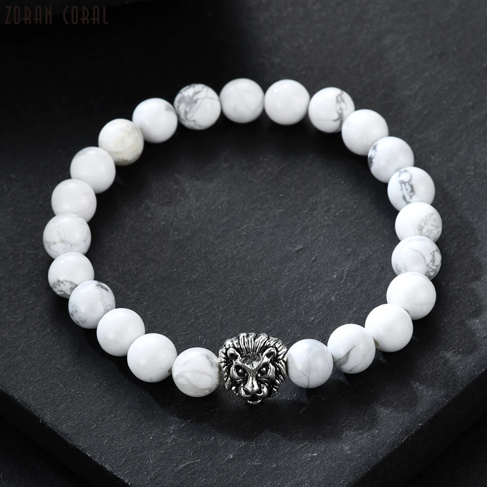 ZORAN CORAL Luxury Brand New Hot Sale Blue Fire Lace Natural Stone Lion Head Beads Strand Bracelets For Women Men Bileklik 2018 | Украшения