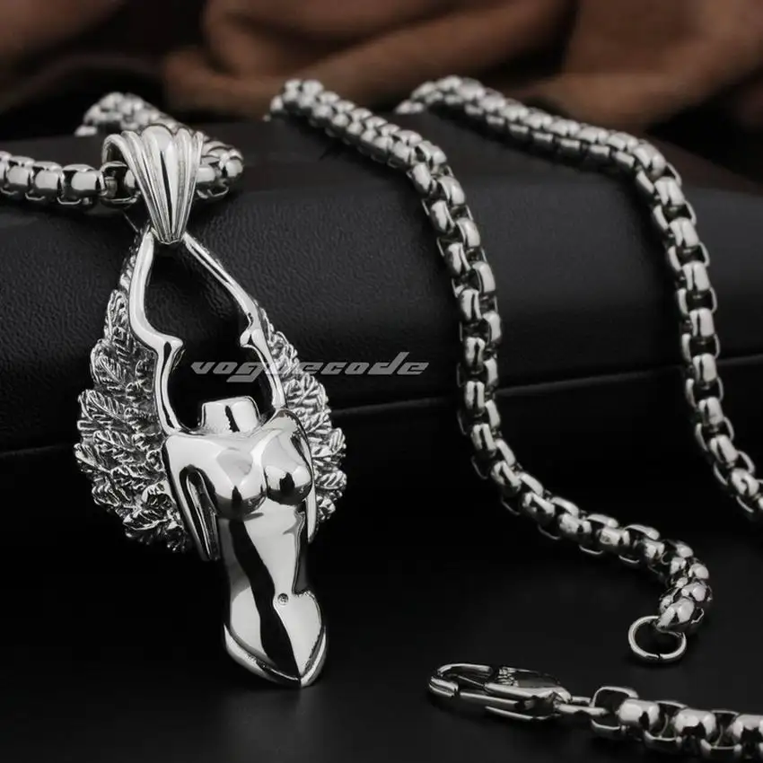 925 пробы серебряный кулон голый Ангел мужской байкер рок панк 8N027|pendant men|naked angelsilver