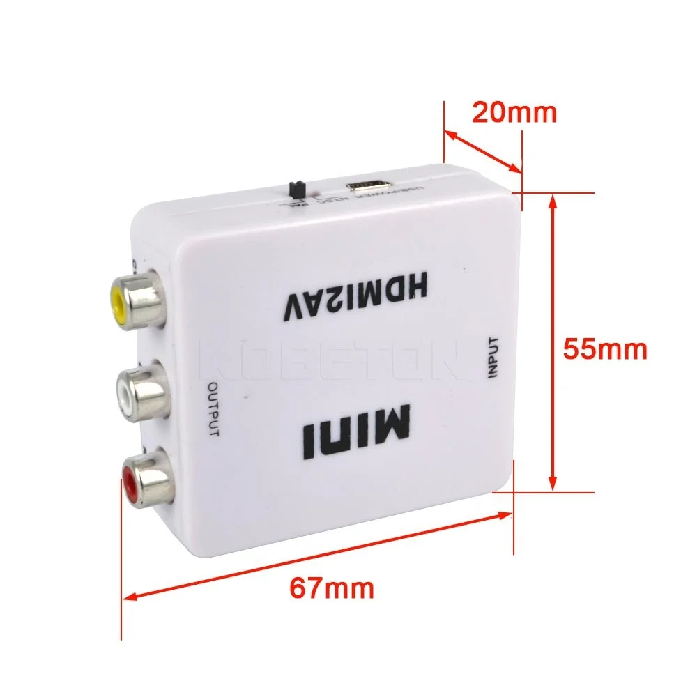 Mini составной 1080 P HDMI чтобы штекер RCA аудио видео а . в CVBS HD телевизор адаптер
