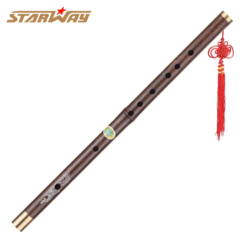 СТАРВЭЙ Профессиональная черная бамбуковая флейта Традиционный ручной работы китайский деревянный духовой инструмент в тональности до мажор Уровень обучения