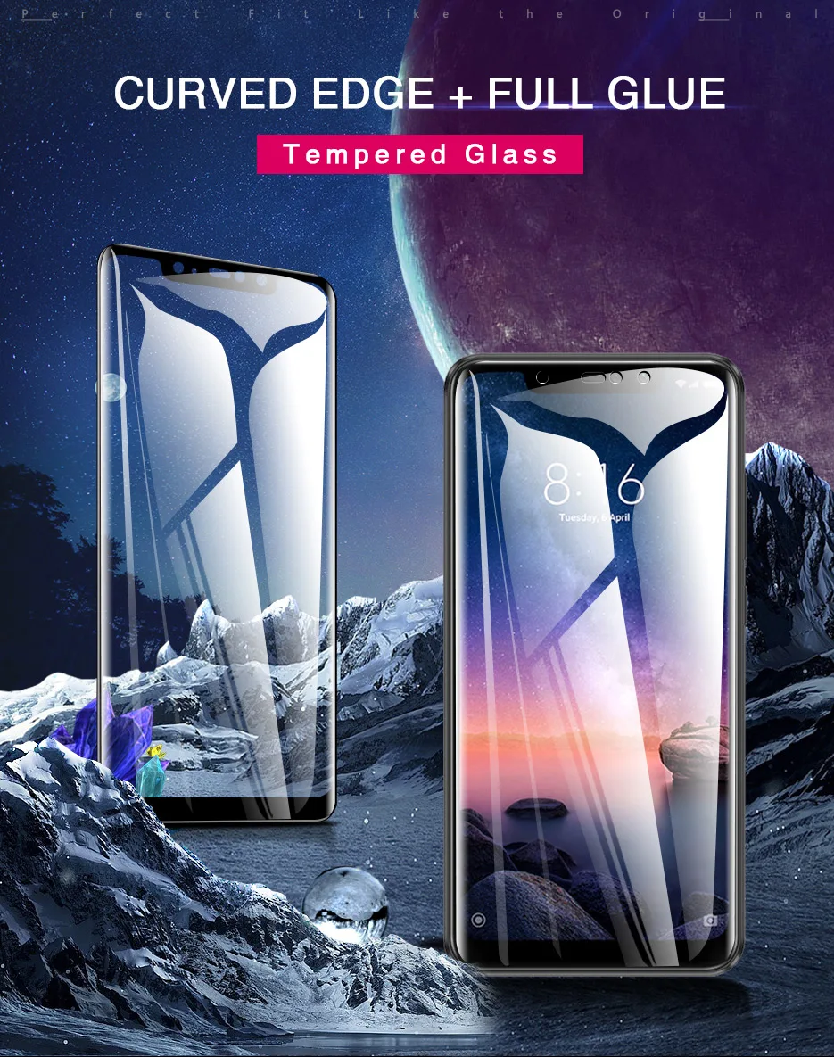 CHYI изогнутое стекло для Xiaomi Redmi Note 6 Pro 6,26 дюймовый защитный экран полный клей олеофобное покрытие Redmi Note 6 Pro стекло