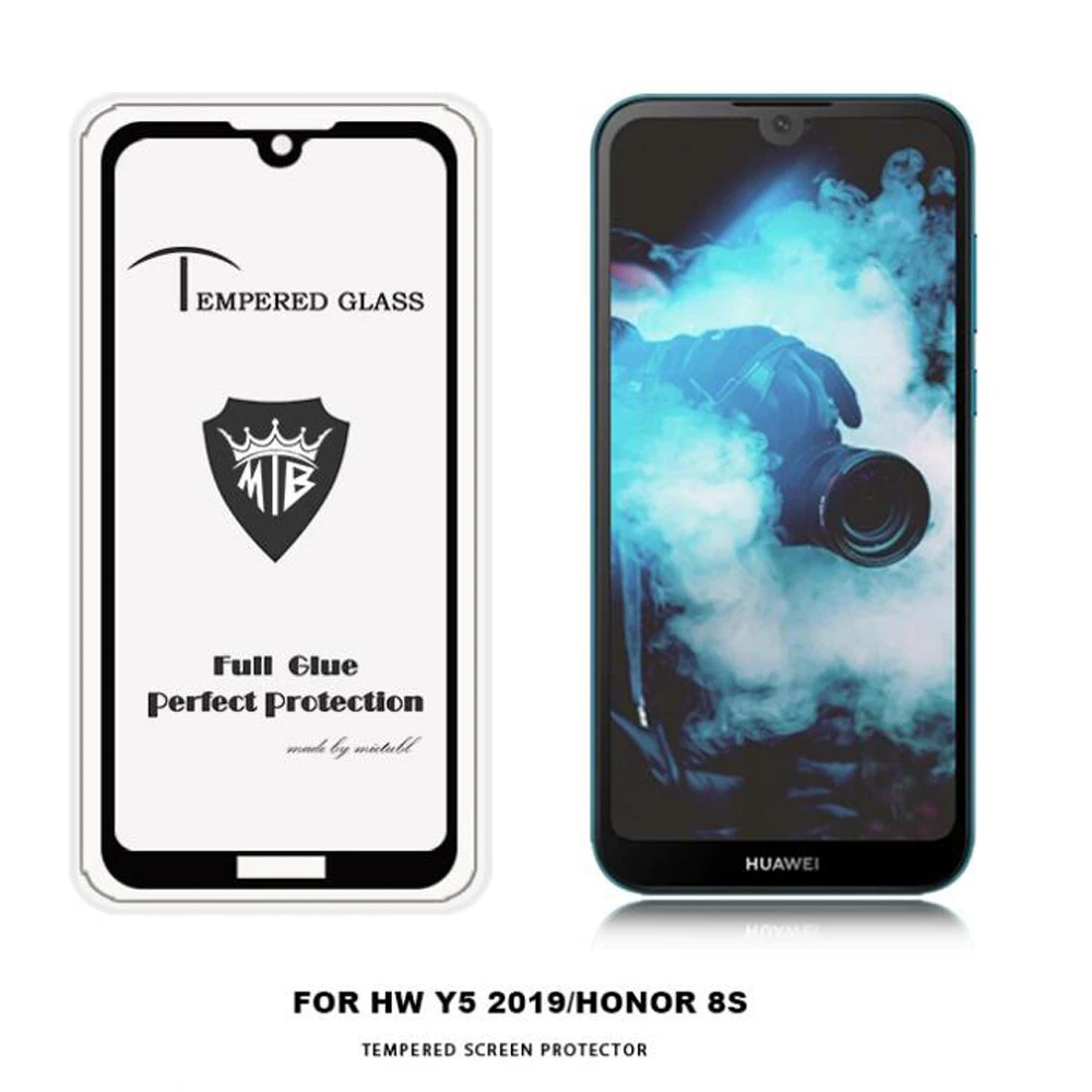 Для Huawei Y5 2019 закаленное стекло 2.5D для Защитная пленка экрана 9H полное клеевое