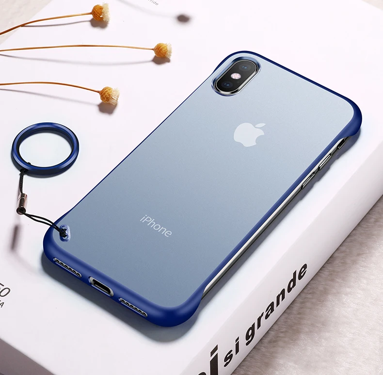 Чехол LOVECOM без рамки с кольцом для iPhone 11 Pro Max XR XS Max 7 8 Plus X металлическая подвесная веревка матовая жесткая задняя крышка для ПК телефона