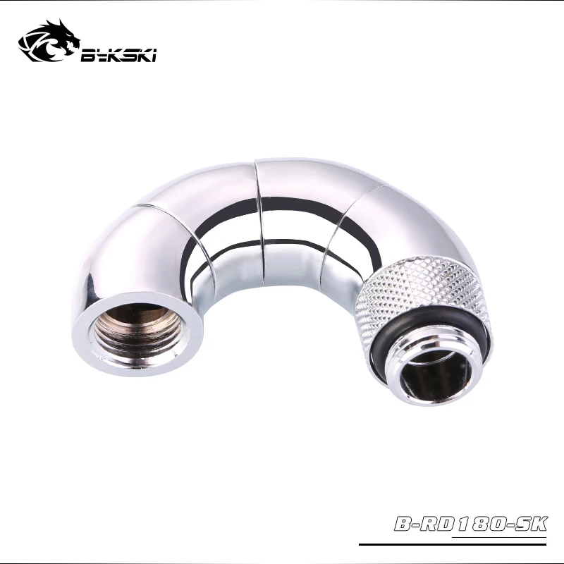 BYKSKI G1/4 ''резьба 180 градусов Поворотный фитинг адаптер Вращающийся на 180 градусов водяное охлаждение металлические переходники