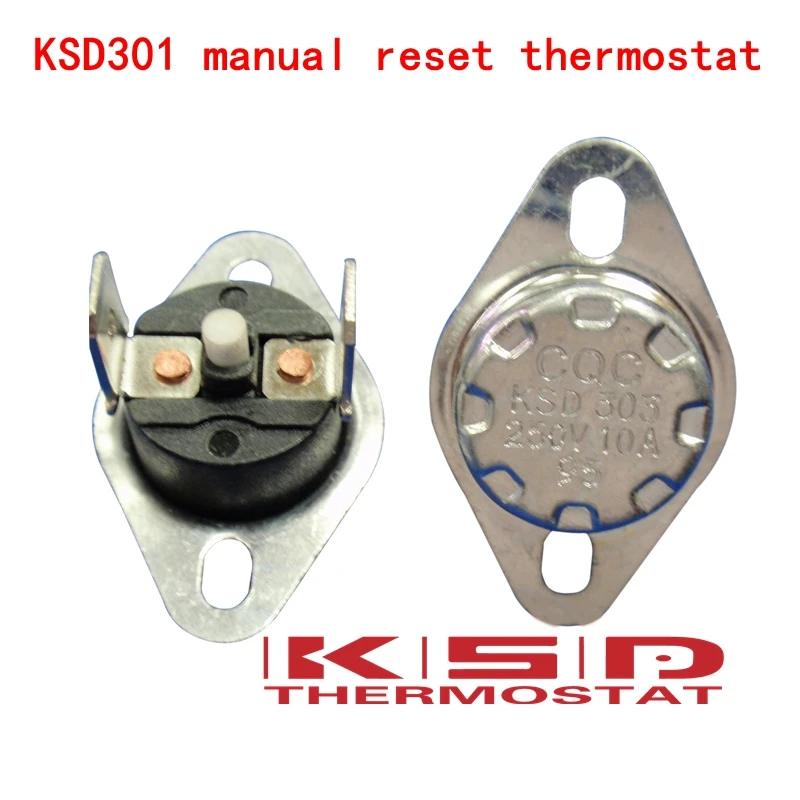 

5pcs KSD301/KSD303 90C 90 Degrees Celsius Manual reset Thermostat Normally closed (NC) Temperature switch Temperature control