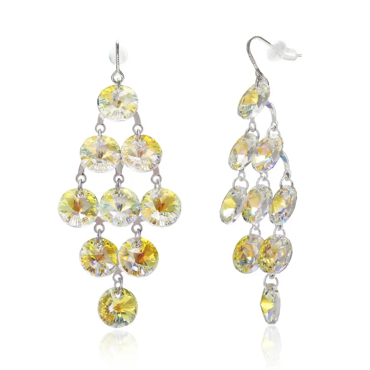 Warme Farben Кристалл от Swarovski женские серьги Гипербола длинные серьги-капли с кисточкой для банкета Brinco подарок для леди