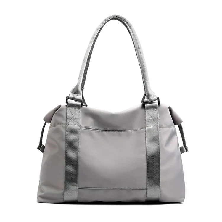 gray Large Capacity Women Handbags Shoulder Bags Nylon Casual Travel Beach Tote Bag Solid Ladies Hand Bag Bolsas - Цвет: gray