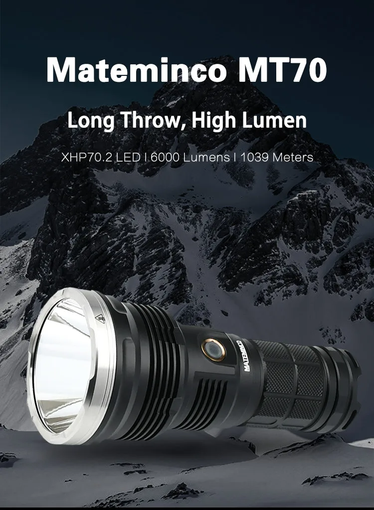 Mateminco MT70 CREE XHP70.2 светодиодный фонарик 6000 люменов длиной 1039 метров с высокими люменами для охоты, кемпинга, поиска