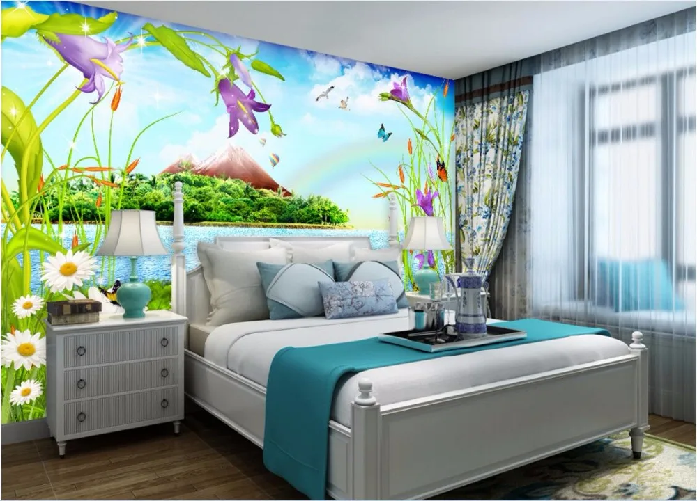 Настенные 3d обои сделай сам для фотографирования комнат пейзаж Радужный остров