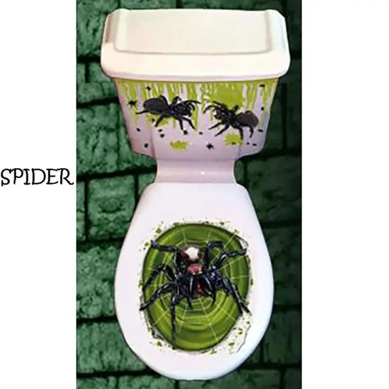 Halloween Toilet Stickers Creative 3D Zombie Clown Skull Rats Spider Removable Wall Sticker Bathroom Home Decoration S3 | Дом и сад