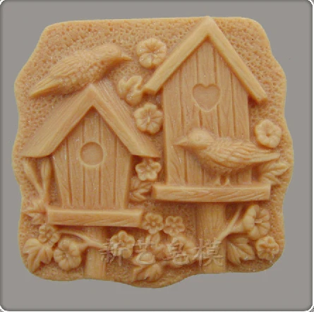 Птица на бревенчатой каюте Форма Мыла форма торта шоколадная украшения