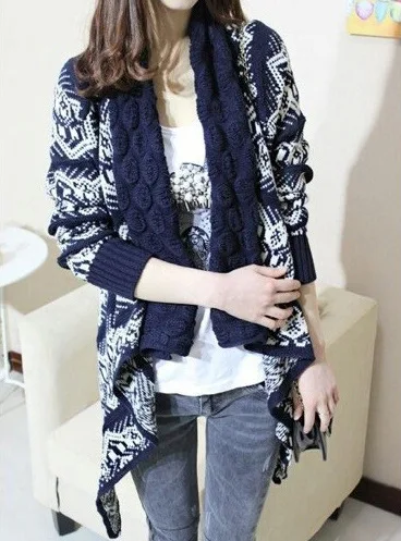 Осень-зима 2016 кардиганы с асимметричным подолом Модный женский свитер отложным