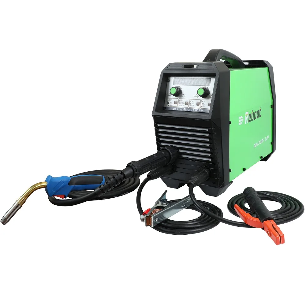Reboot Mig Welder Pulse 220V Double Pulse/MIG/Stick/TIG 4 in 1 Multifunction Pulse MIG Welding Machine Aluminum Steel MIG Welder