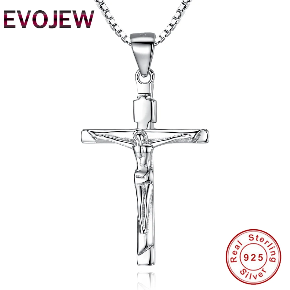 Классический 925 пробы серебро Цепочки и ожерелья кубический циркон Иисус крест