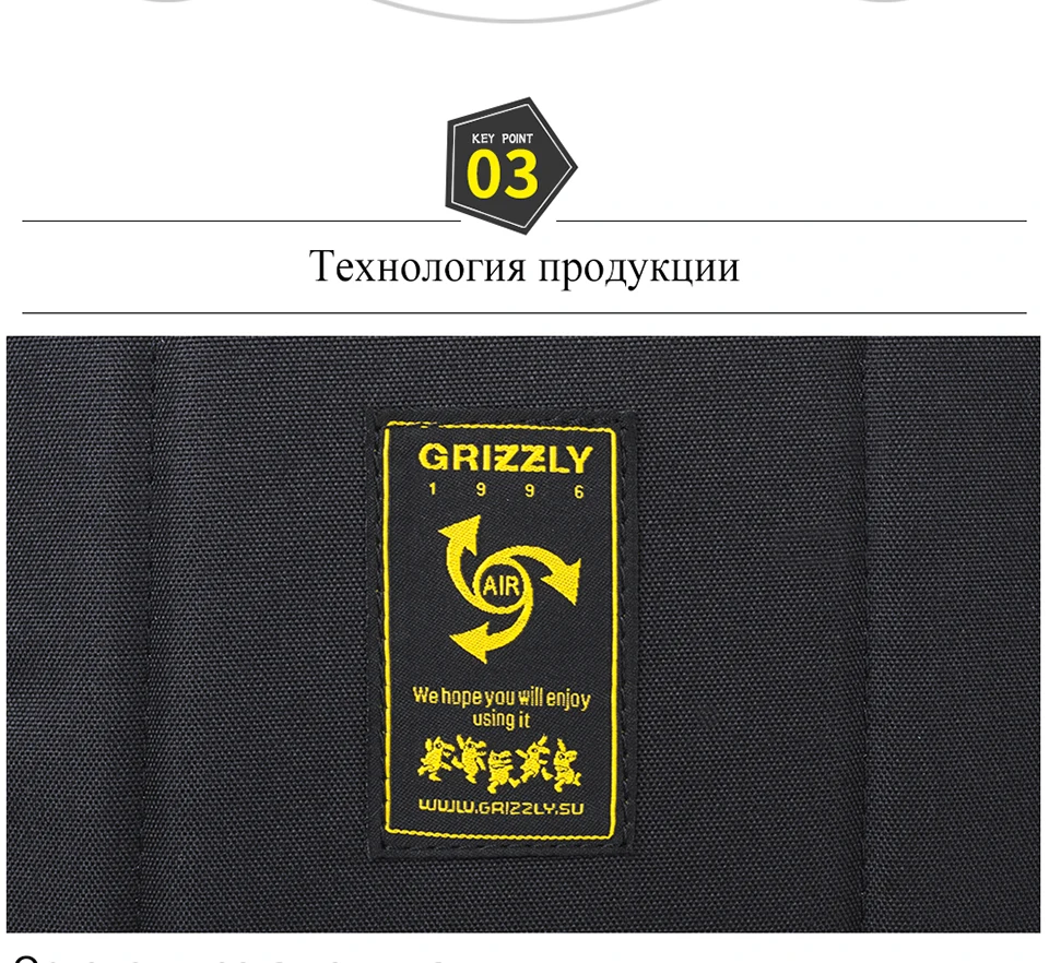 GRIZZLY, новинка, рюкзак для ноутбука, для мужчин, для подростков, для мальчиков, модная, большая емкость, Mochila, многофункциональные дорожные сумки, водонепроницаемая школьная сумка