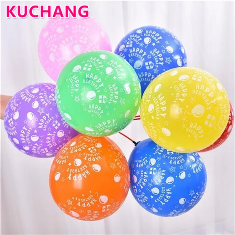 Латексные шарики с принтом для детей на день рождения 10 шт. 12 дюймов разные цвета