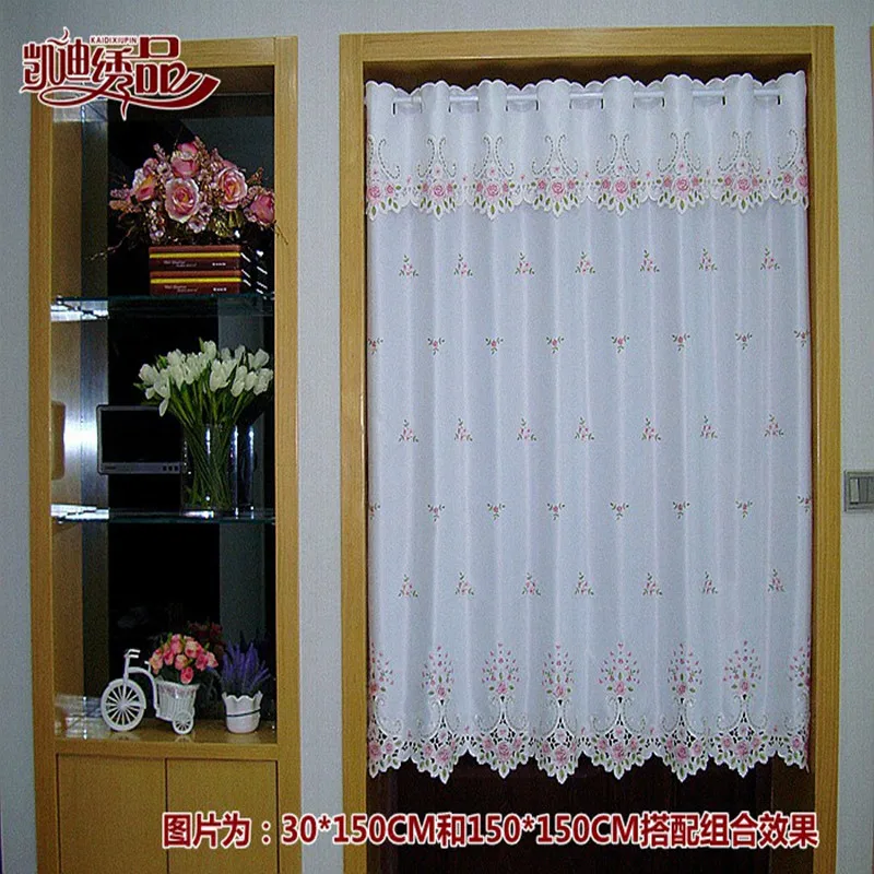 countryside half curtain embroidered tulle valance light shading coffee curtain for kitchen for cabinet door a 105 free global shipping