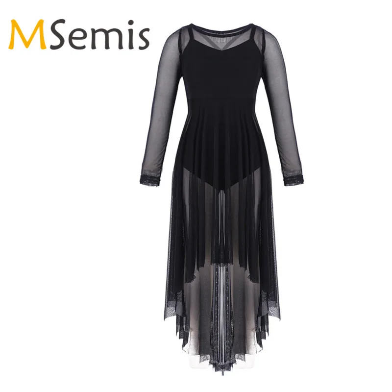 

Girls Praise Lyrical Dance Costumes Mesh High-low Hem Dress for Celebration of Spirit Ballet Contemporary Dance Kids Dancewear