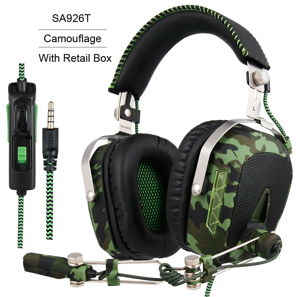 SADES SA926T стерео игровая гарнитура для PS4 Xbox One, бас Накладные наушники с микрофоном и встроенным регулятором громкости