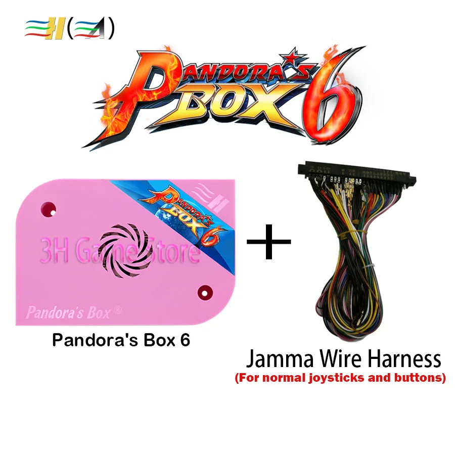 PDB with normal wire Pandora box 6 1300 в 1 jamma board CRT CGA VGA HDMI Аркадный Игровой Автомат с монетами аркадный шкаф поддержка fba mame ps1 3d игры tekken - Цвет: PDB with normal wire