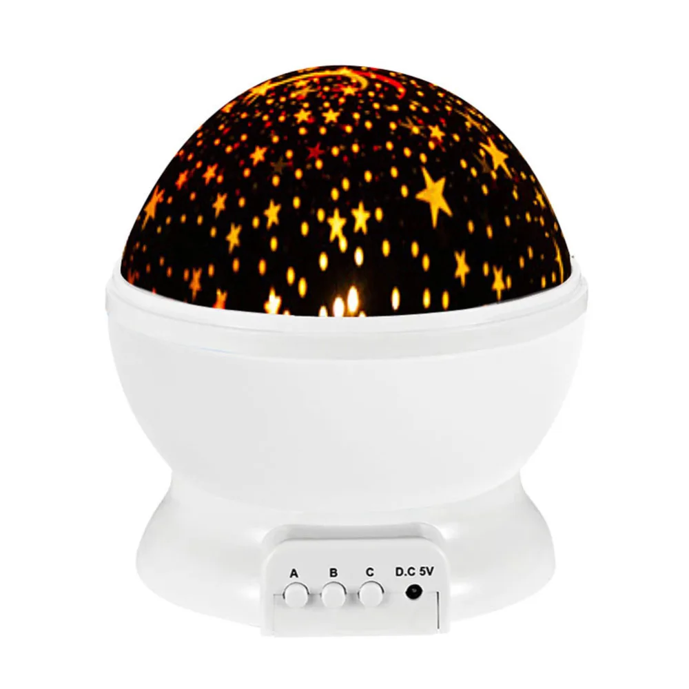 White Луна ночной Светильник звезды Звездное небо светодиодный аккумулятор USB Свет спальни вечерние проекционные лампы для детей Ночник подарок - Испускаемый цвет: White