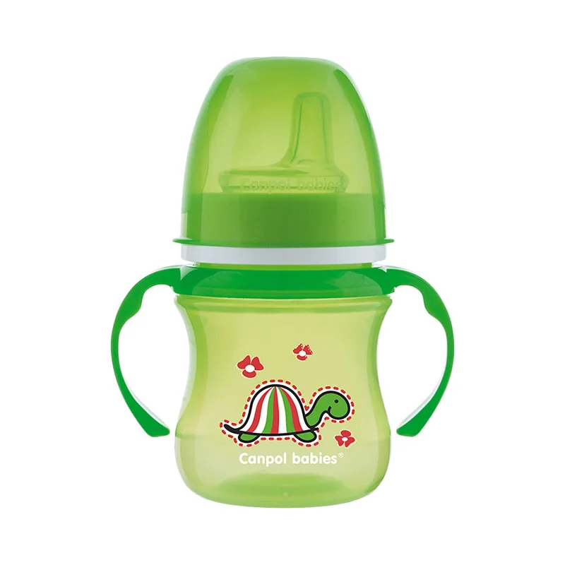 Поильник Canpol обучающий EasyStart с силиконовым носиком 120 мл. 6+ Colourful animals цвет: зеленый
