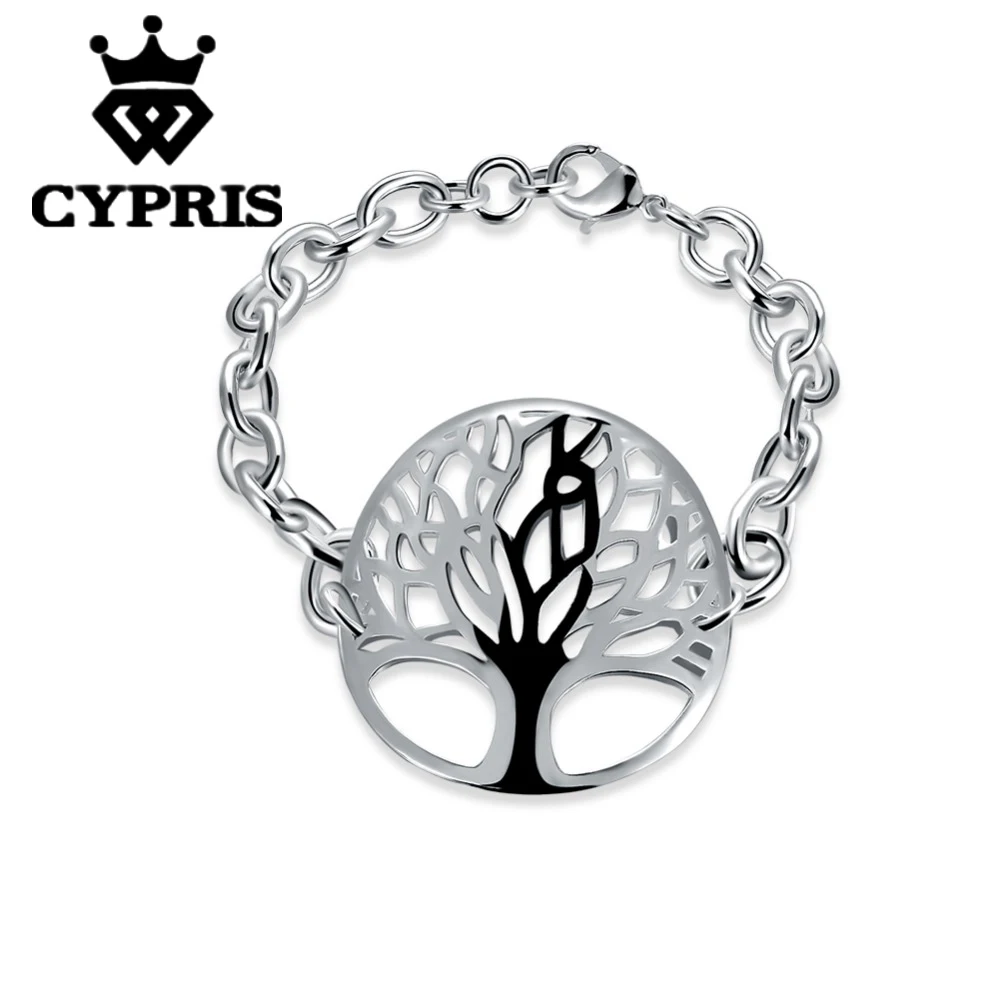 2018 Дерево жизни браслет посеребренный милый кулон прекрасный завод полые