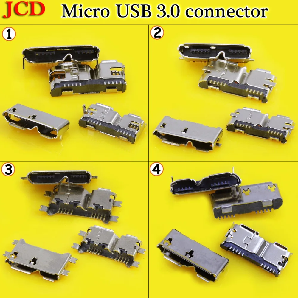 Гнездовой разъем JCD Micro USB 3 0 10 P SMT/DIP/вертикальный для ноутбука телефона B Тип DIP