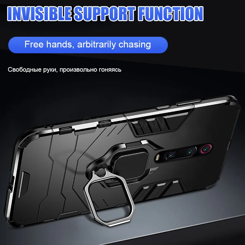 Luxury Armor Soft Ring Full Case Cover On The For Xiaomi Redmi 7 K20 Pro Note 5 6 Plus Shockproof Silicone Phone |