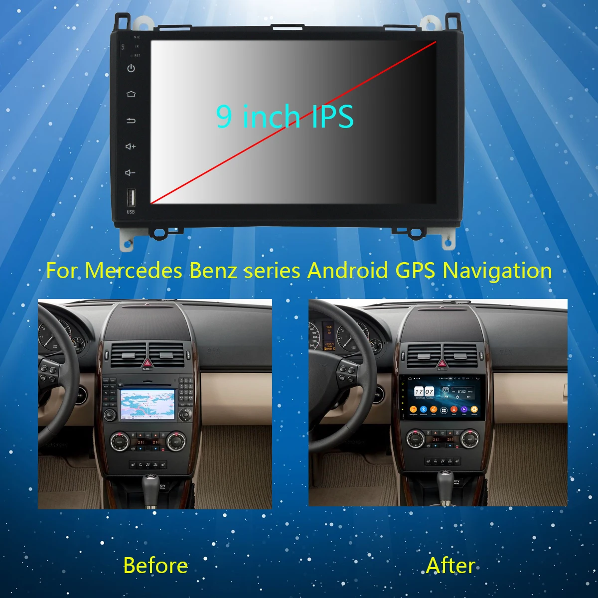 Автомобильный GPS-радиоприемник 9 &quotIPS 8Core 4G + 64G Android 0 для Mercedes Benz Sprinter B200 W245 W209 W169 A B