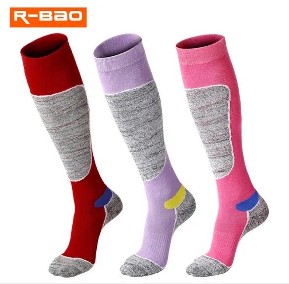 mix color for women Лыжные носки(2 пар/лот) R-BAO/RB3323 хлопковые мужские и женские спортивные носки теплые носки для пешего туризма на открытом воздухе - Цвет: mix color for women