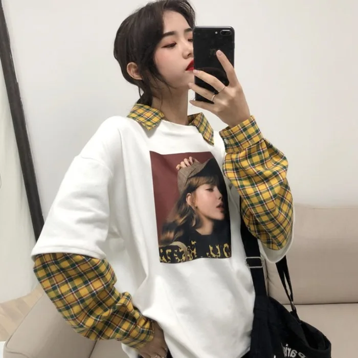 Весенняя мода корейский стиль Для женщин с длинным рукавом отложной воротник