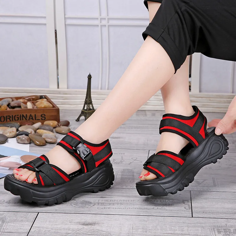 COOTELILI Beach Sandals For Women Buckle Strap Platform Woman Summer Flat Shoes women shoes | Обувь