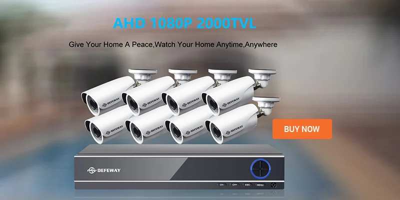 Defeway видеонаблюдение 1080P HD 8 CH CCTV система 2000TVL наружная камера безопасности с защитой от атмосферных воздействий s 4 шт CCTV камера для дома